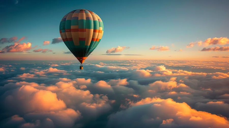 Large lift lending loan tier pictured as a balloon soaring above golden clouds