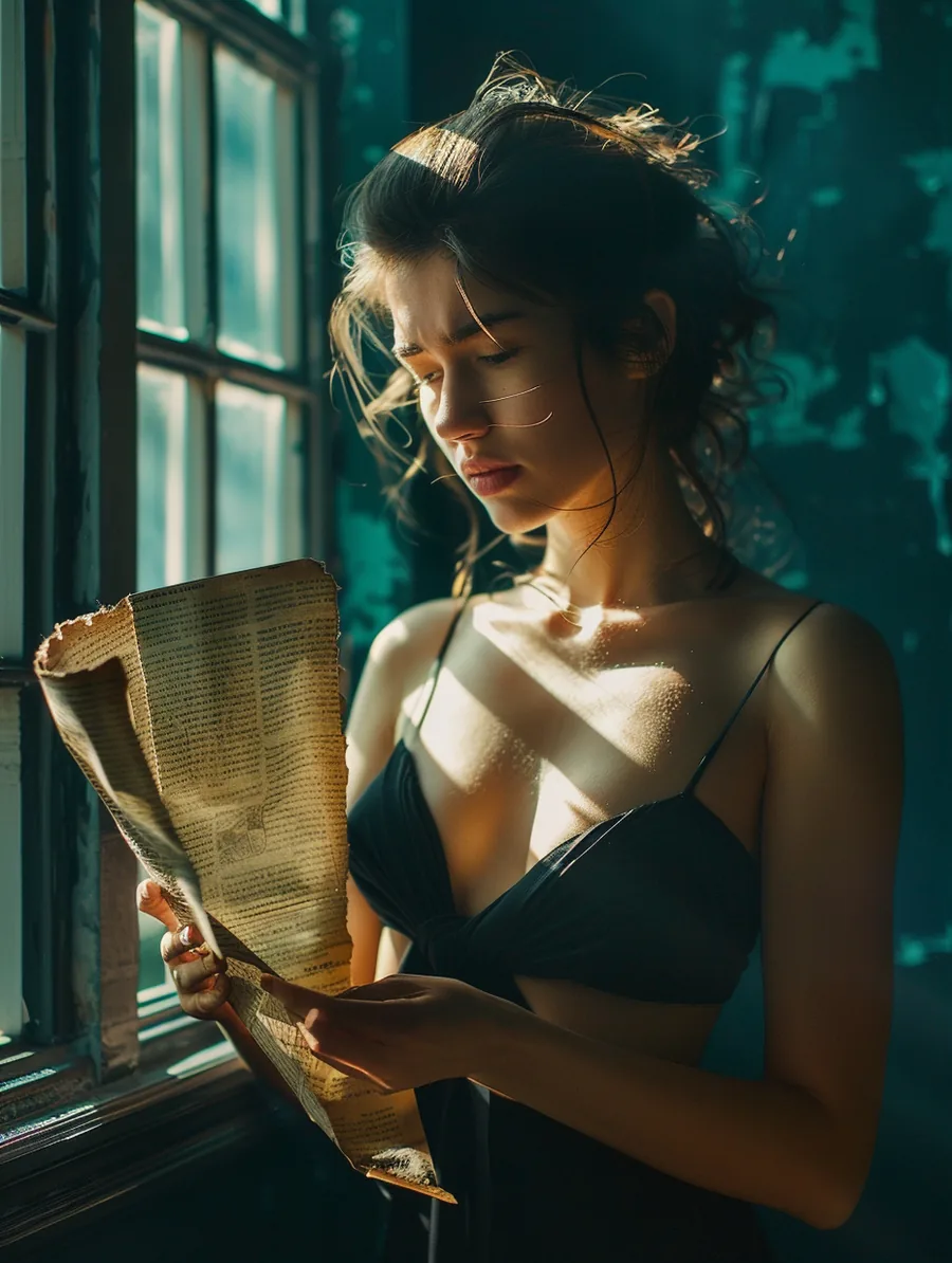 Woman tearing an old document in half by a bright window, leaving a bad credit chapter behind with lift lendings