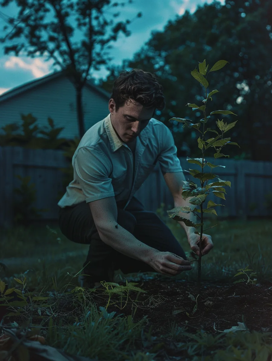 Man planting a young tree at dusk, symbolizing the steady growth a lift lendings loan supports